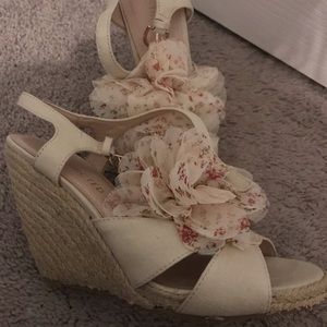 Beige wedges